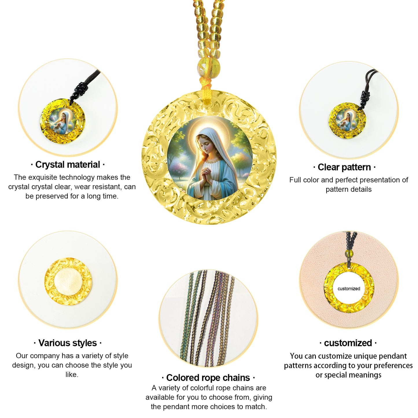 GIVLLUCK Glass small circle - yellow - pattern customization