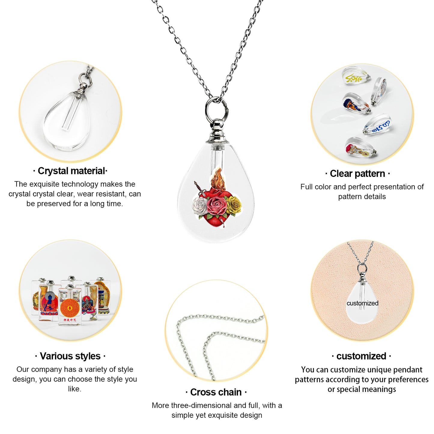 GIVELUCK Customized Crystal Ruyi Treasure Bottle Water Drop Pattern