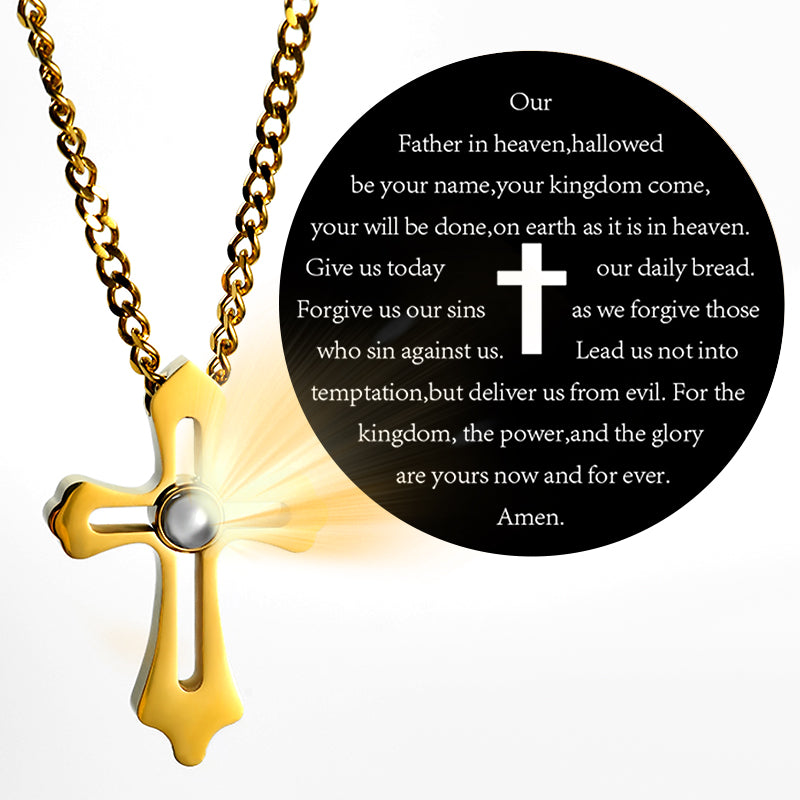 GIVELUCK Stainless Steel Projection Cross Gold - Projection Customization