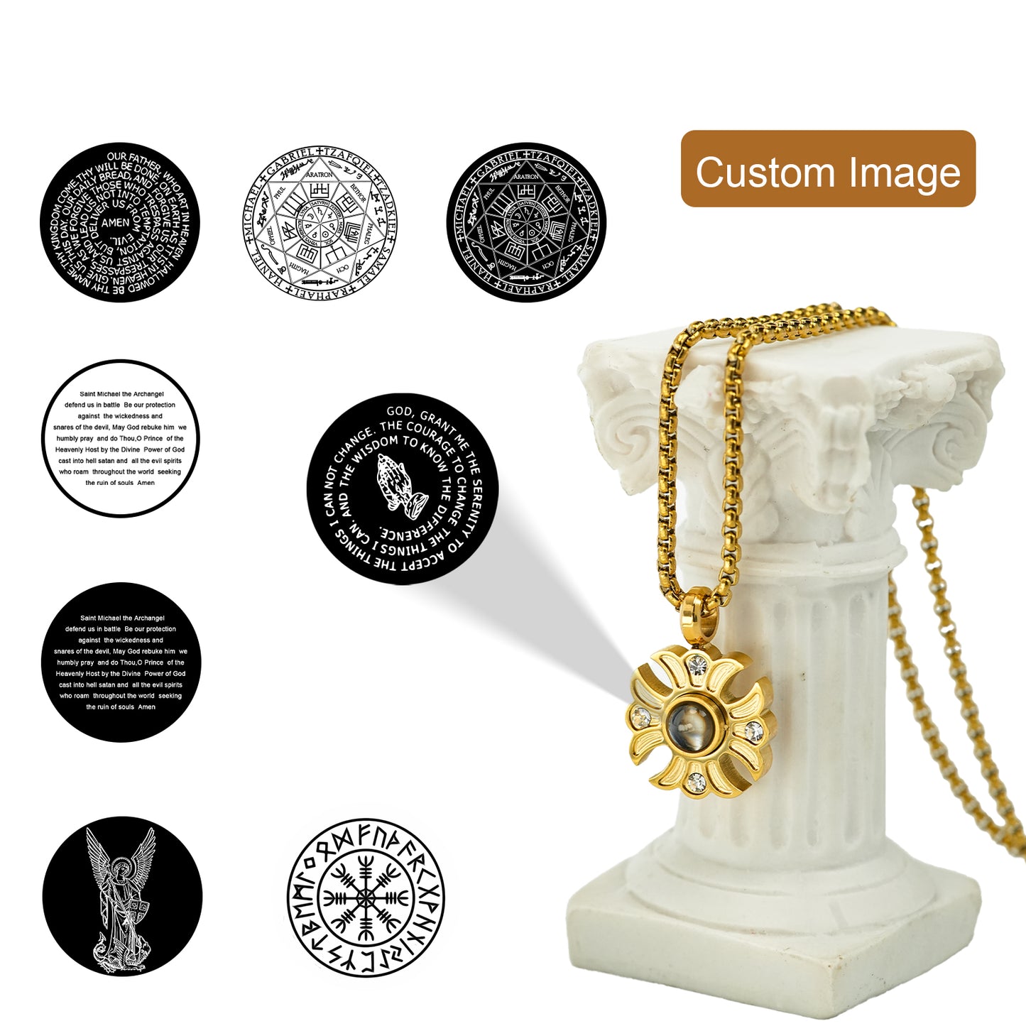 GIVELUCK Stainless steel projection sunflower gold - pattern customization