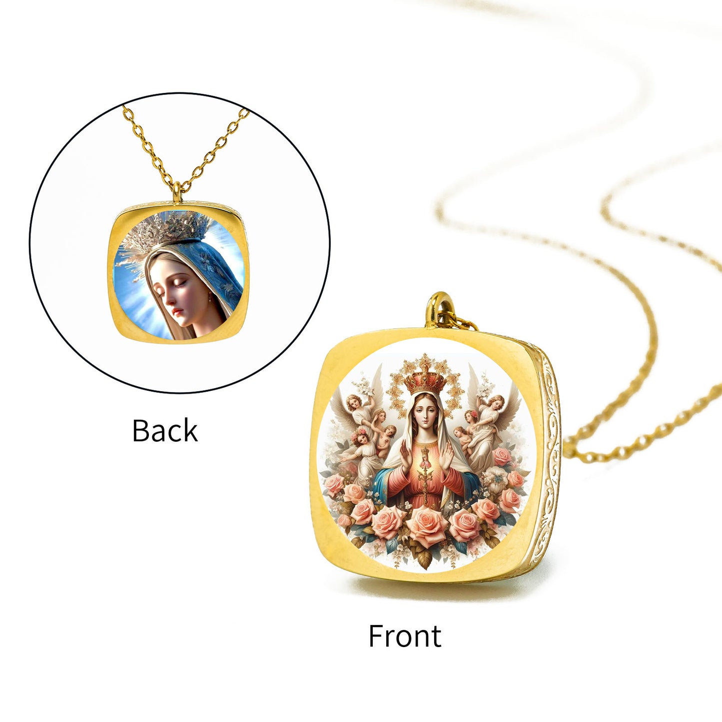 GIVELUCK Stainless Steel Anxin Roll Grass Pattern Gold Pendant - Customized
