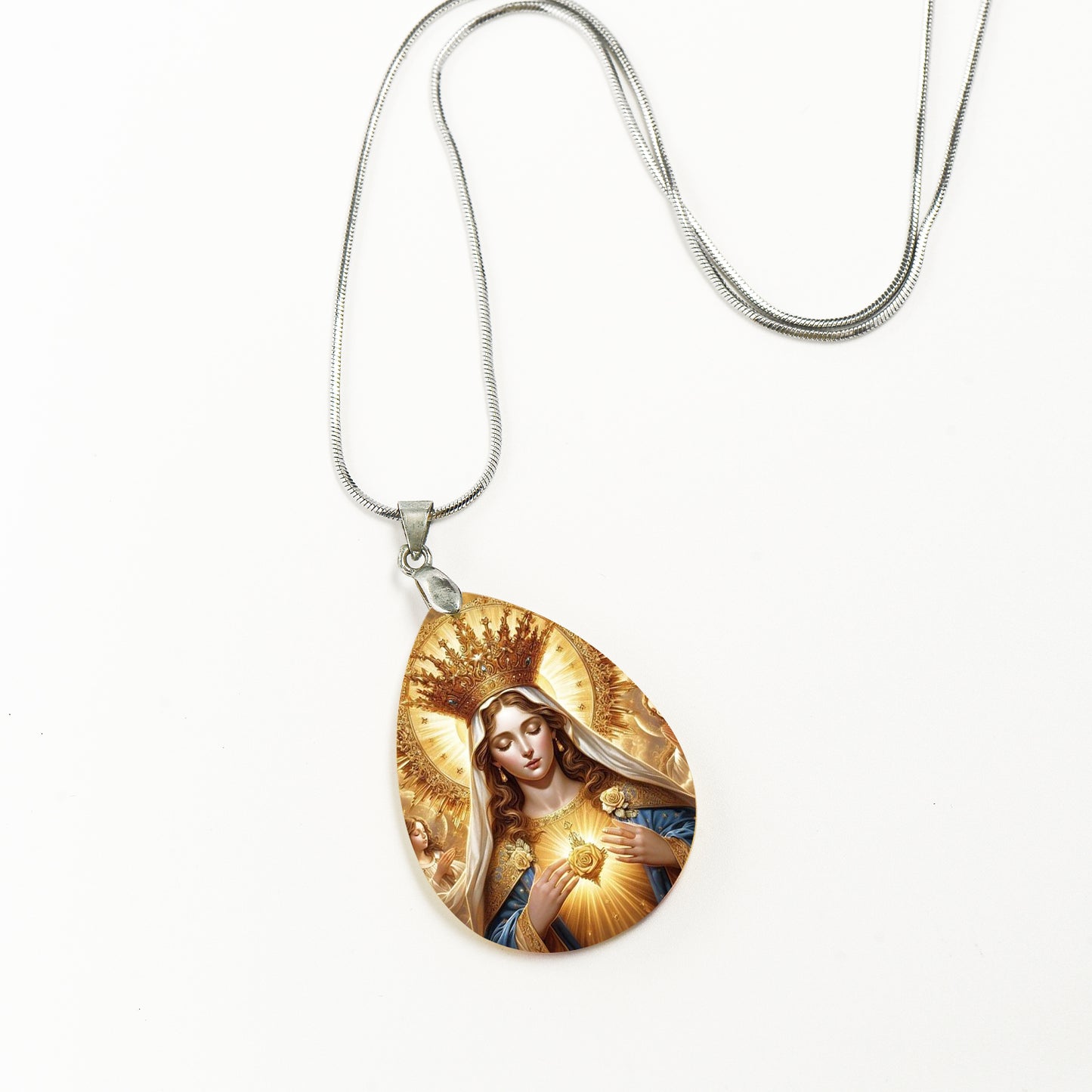 GIVELUCK Crystal Thangka Pendant Water Drop Shape - Customized