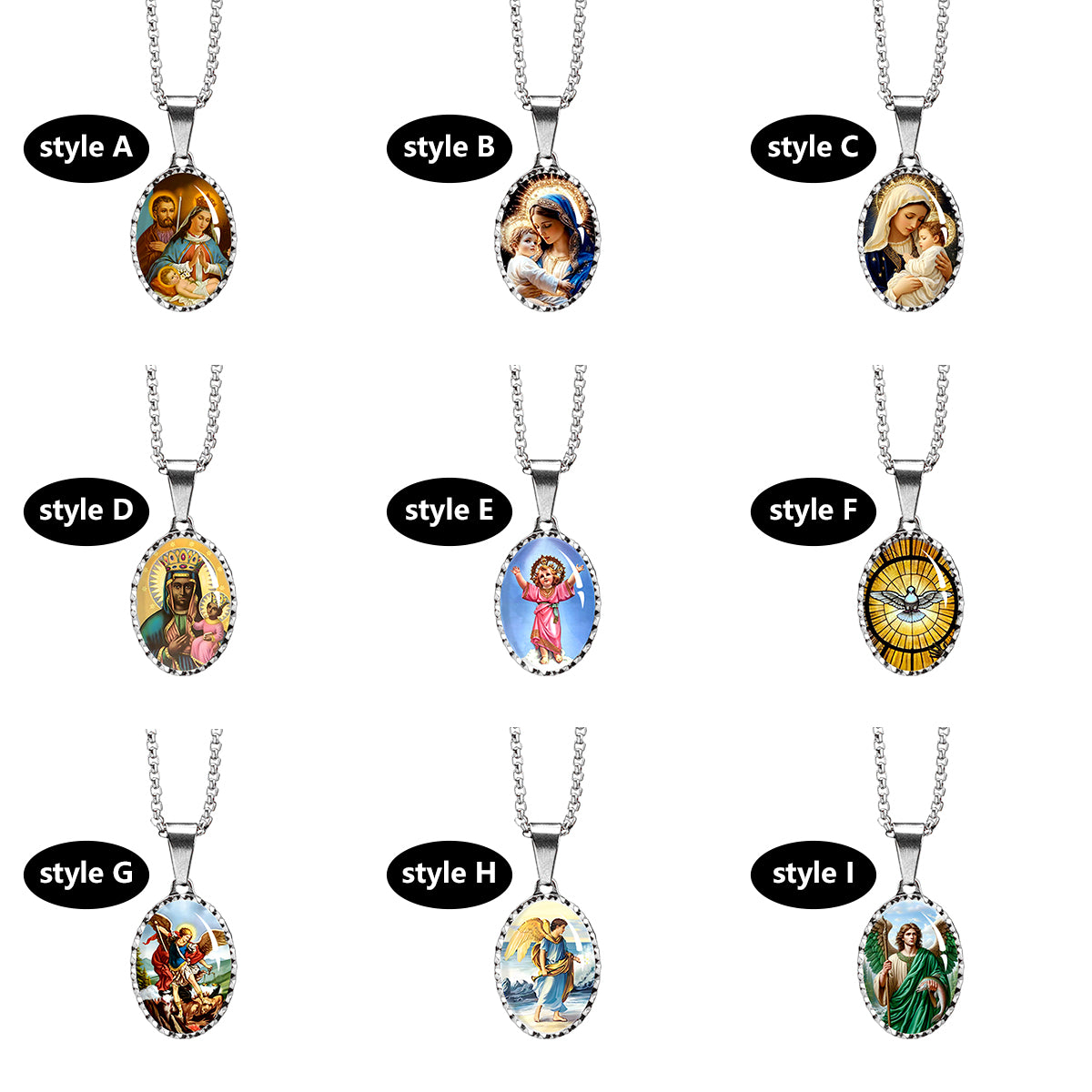 GIVELUCK Stainless steel dazzling round oval pendant - pattern customization