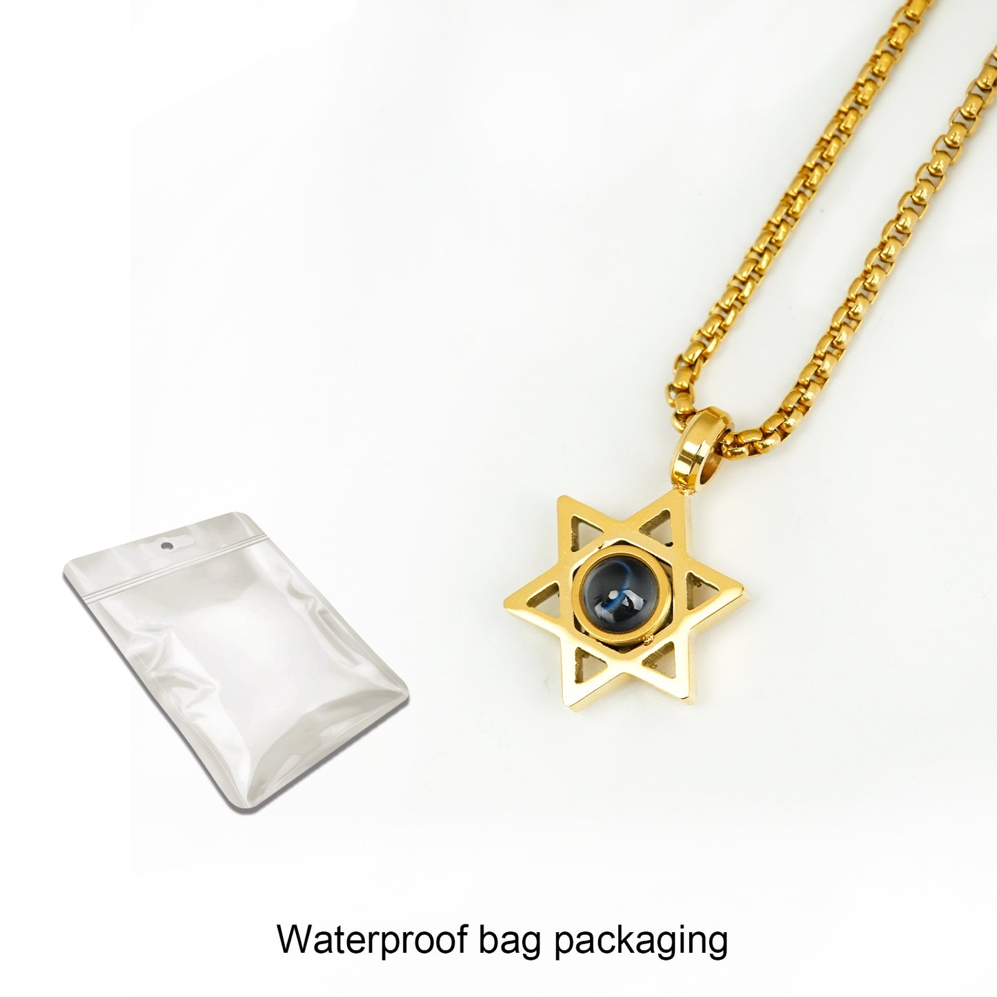 GIVELUCK Stainless steel projection hexagonal star gold - pattern customization