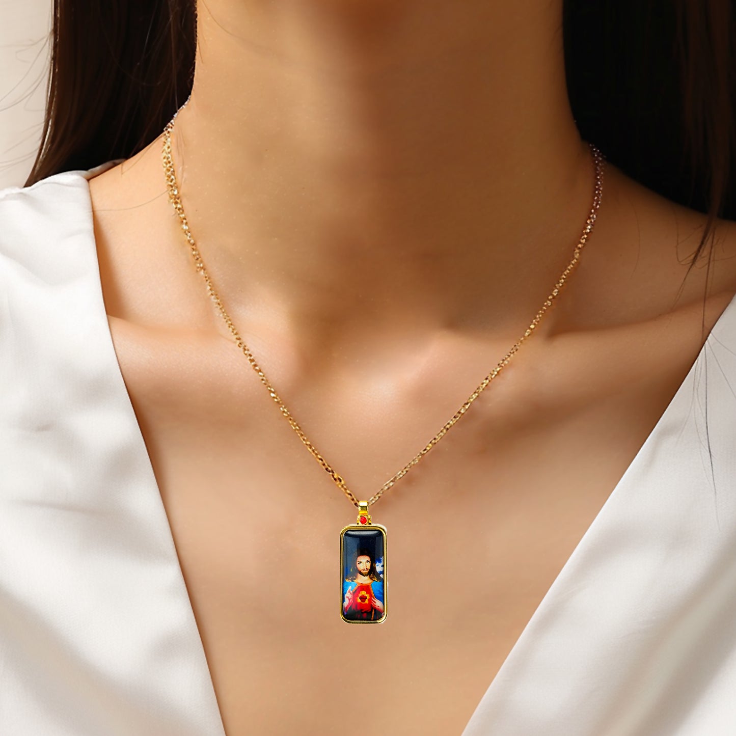 GIVELUCK Stainless steel Linglong Gawu box rectangular gold - customized (including chain)