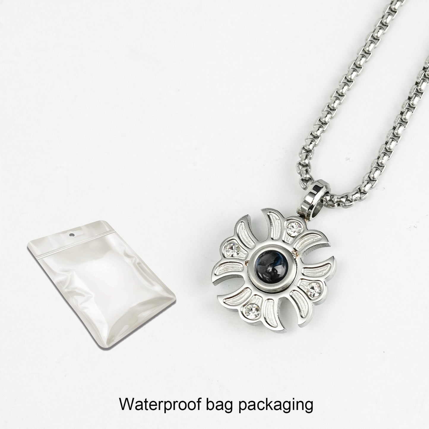 GIVELUCK Stainless steel projection sunflower silver - pattern customization