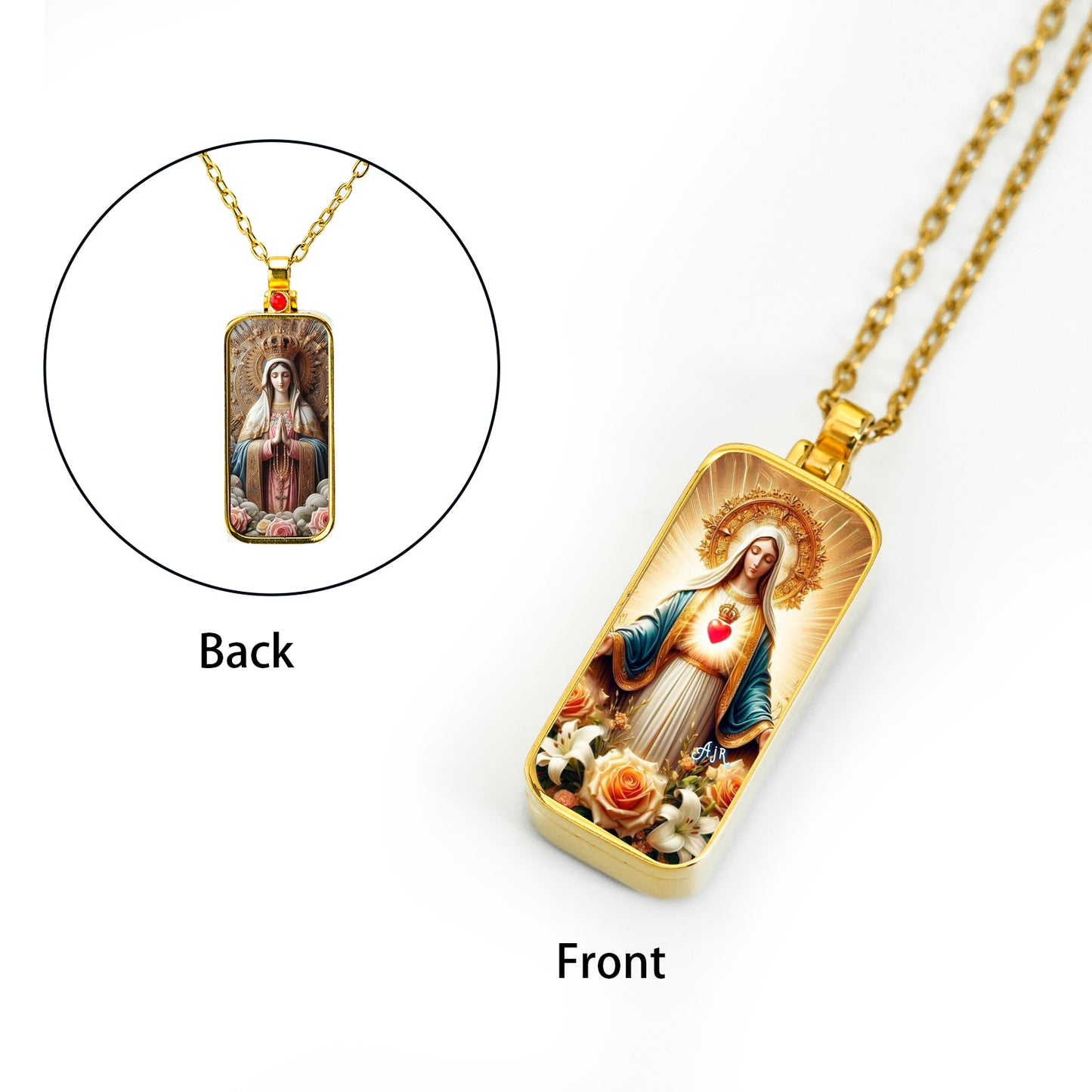GIVELUCK Stainless steel Linglong Gawu box rectangular gold - customized (including chain)