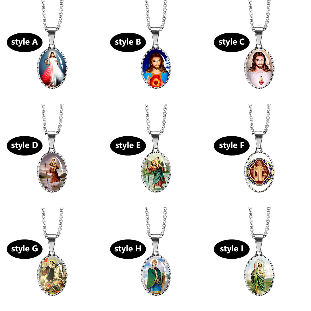 GIVELUCK Stainless steel dazzling round oval pendant - pattern customization