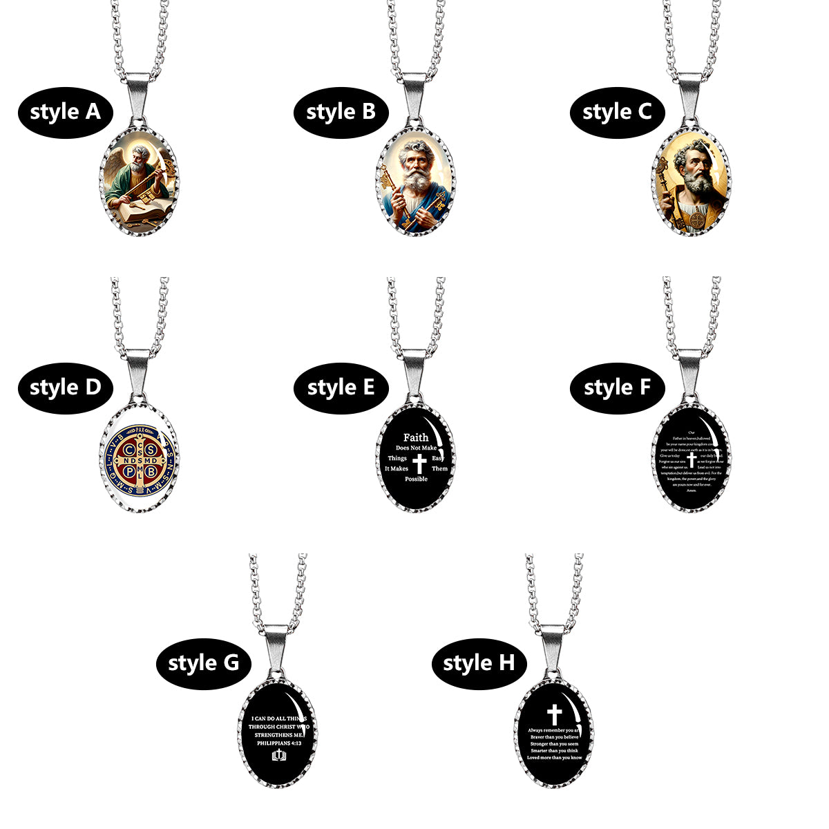 GIVELUCK Stainless steel dazzling round oval pendant - pattern customization