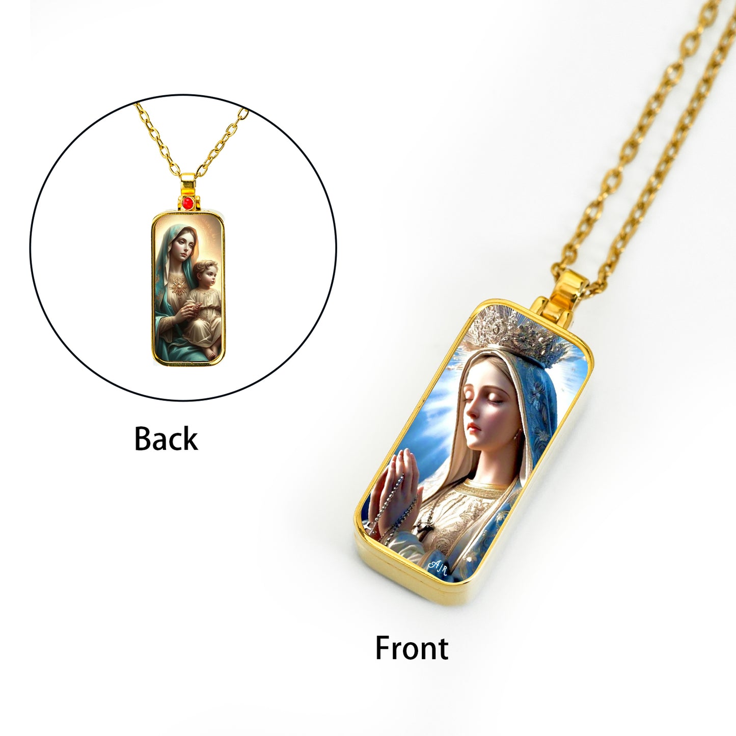 GIVELUCK Stainless steel Linglong Gawu box rectangular gold - customized (including chain)