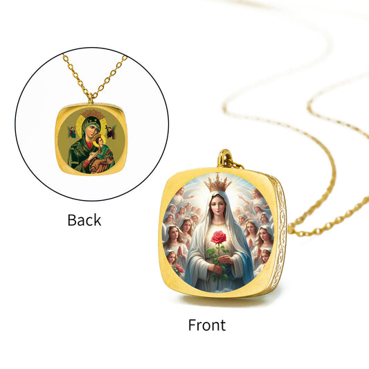 GIVELUCK Stainless Steel Anxin Roll Grass Pattern Gold Pendant - Customized