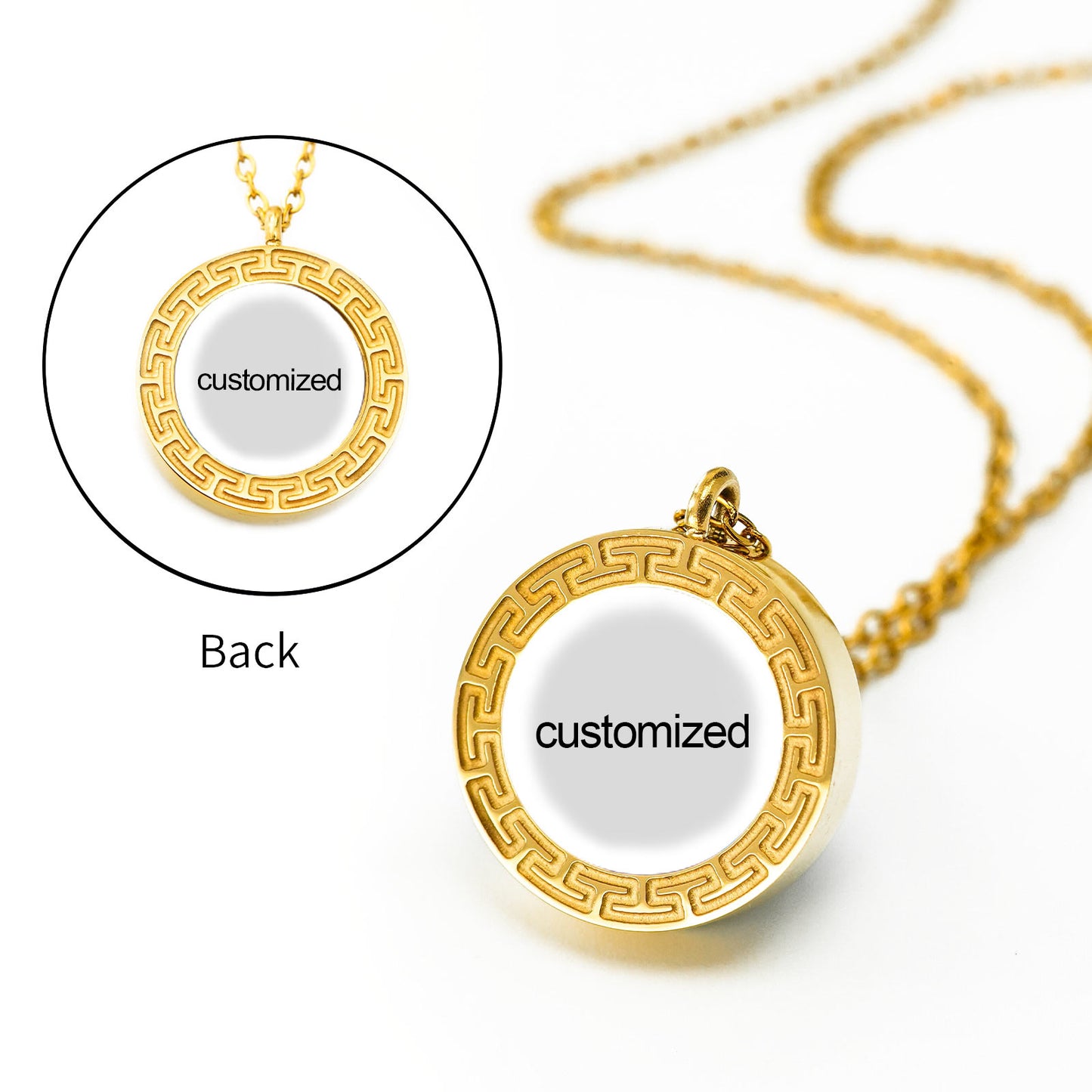 GIVELUCK Stainless Steel Observation Heart T-shaped Gold Pendant (Customized)