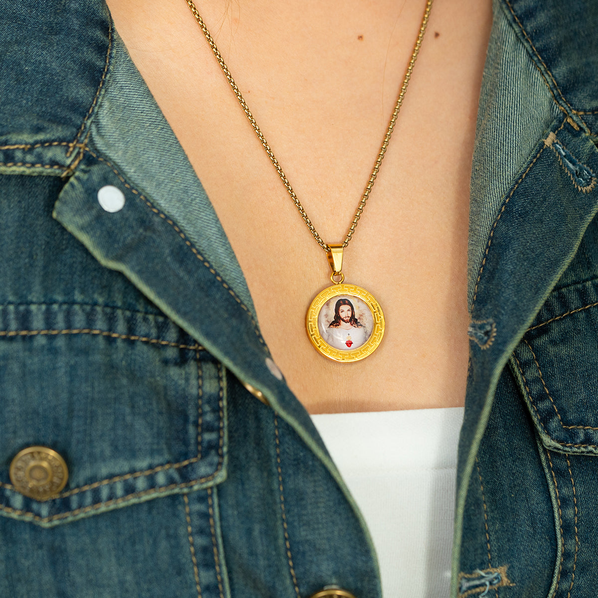 GIVELUCK Stainless steel T-shaped gold single-sided groove sticker pendant